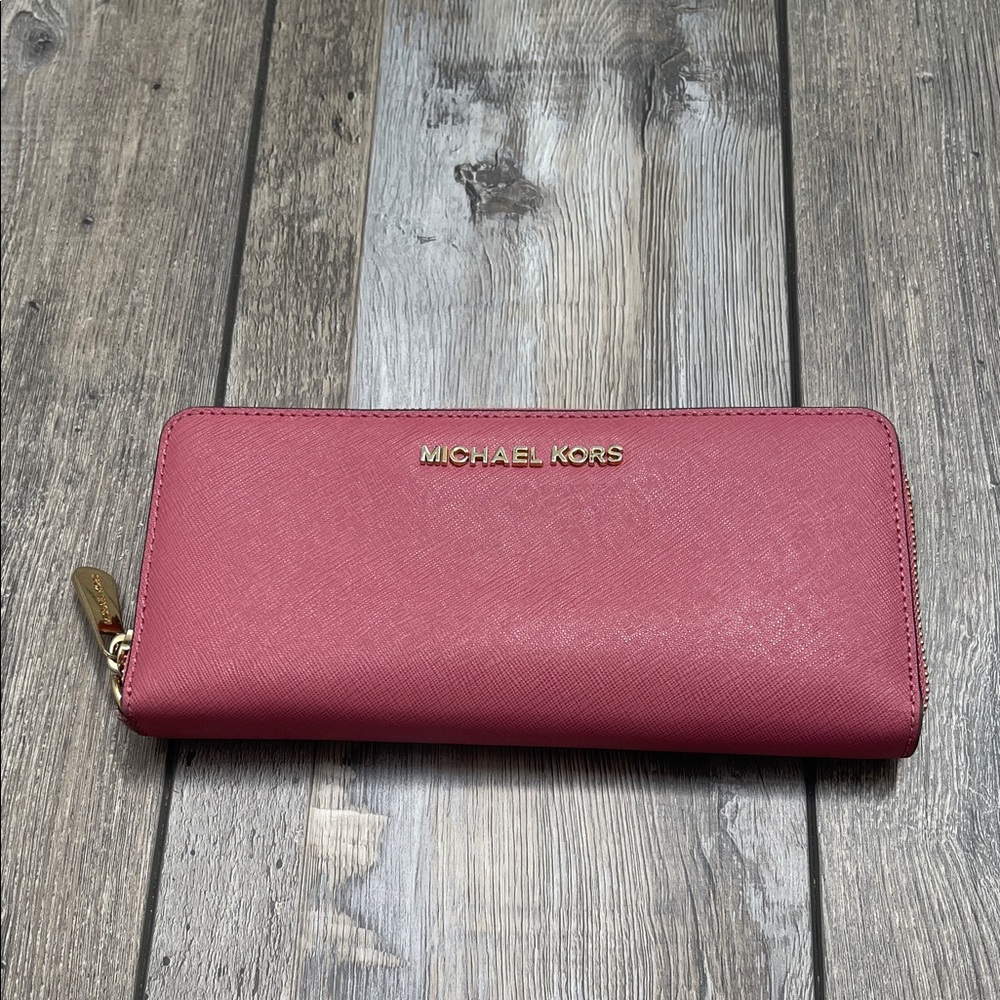 Women Michael Kors Zip Around Multi Card Slots Zipper Pocket Wallet Clutch